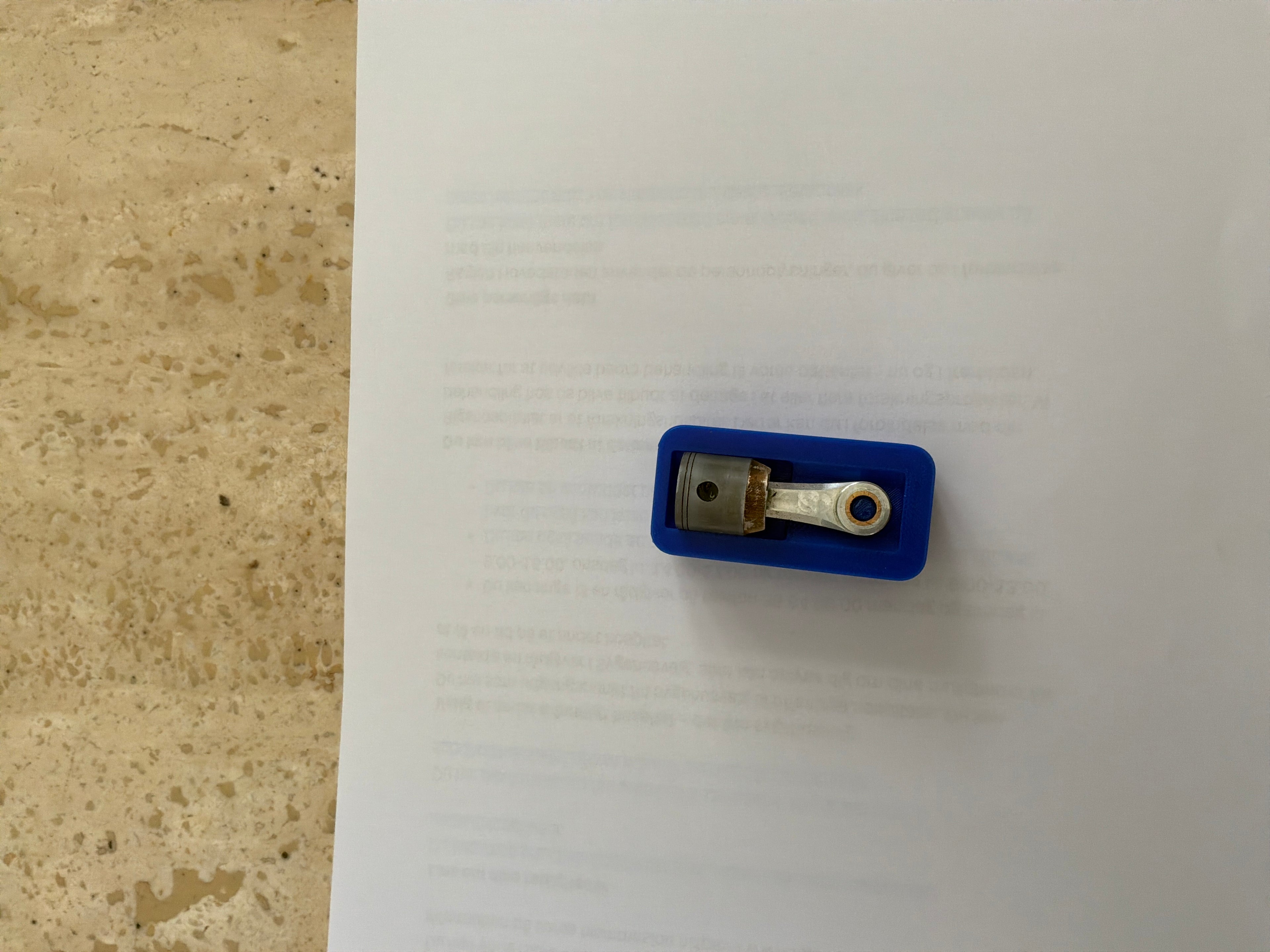 Stempel og plejlstang holder